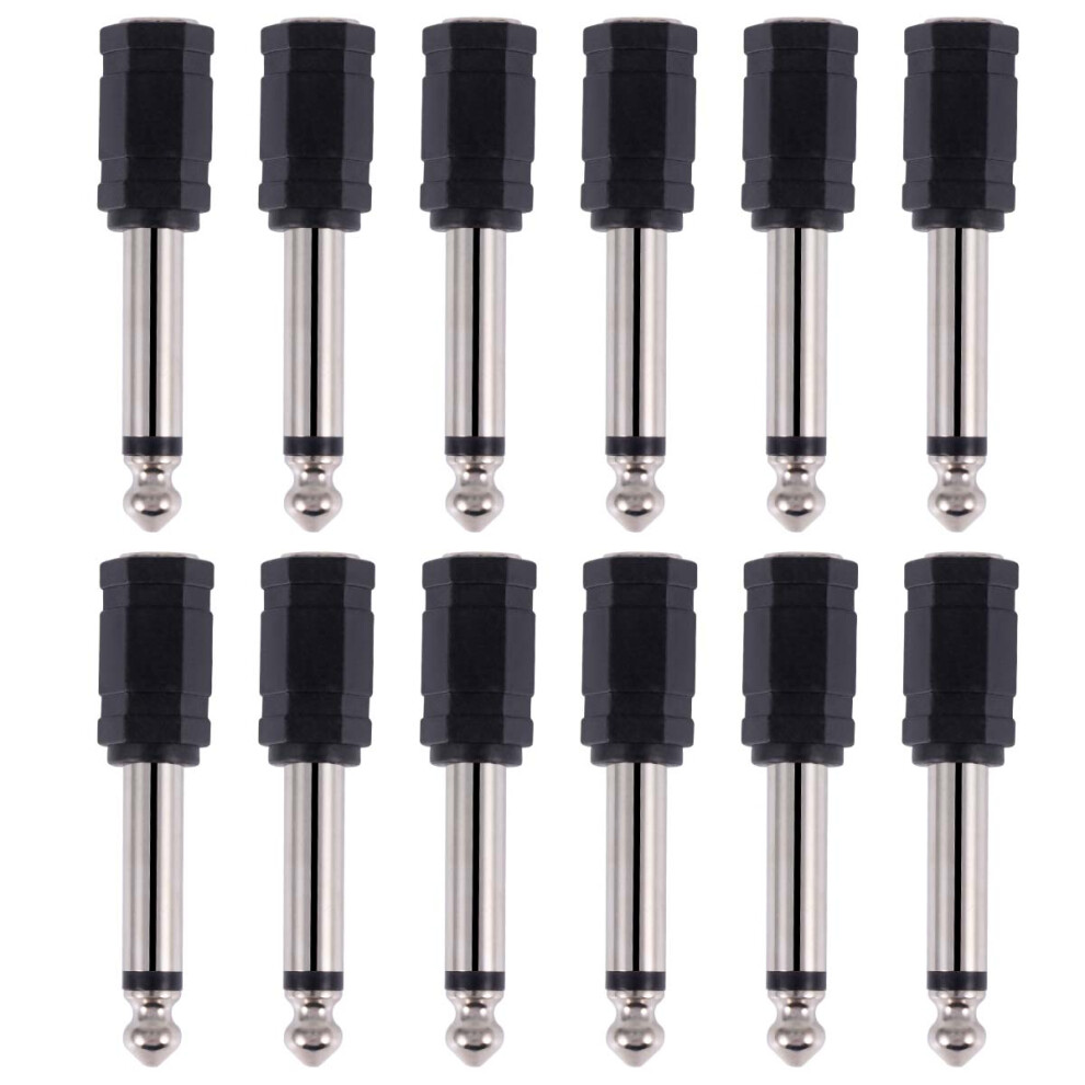 12Pcs 6.35Mm To 3.5Mm Mono Audio Adapter Connector 3352054219035