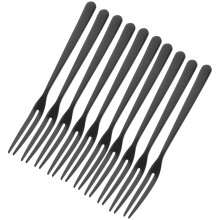 10Pcs Stainless Steel Two Prong Fruit Picks And Dessert Forks