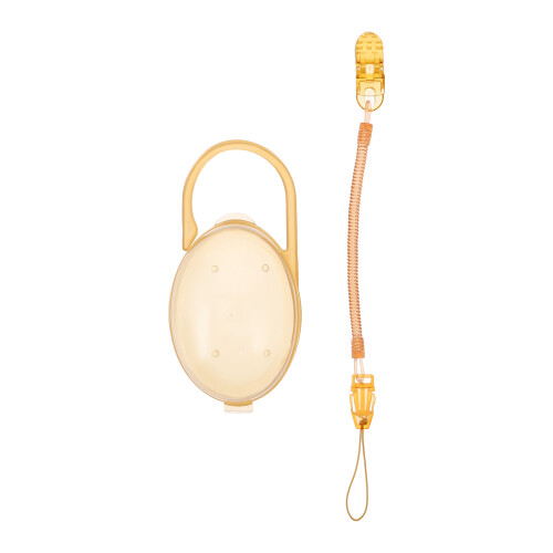 Set Of Clear Baby Pacifier Case With Spring Chain 2