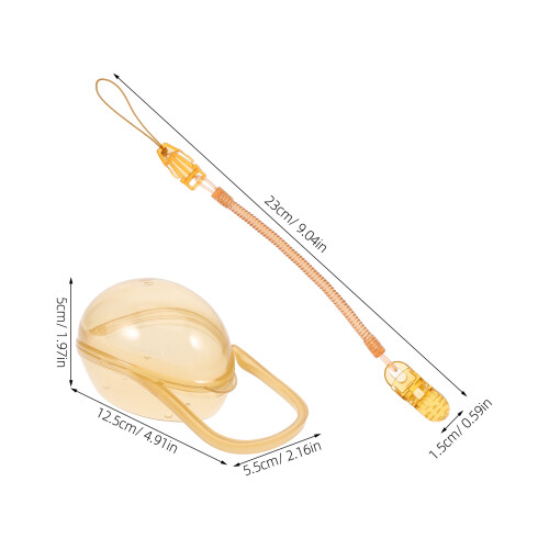 Set Of Clear Baby Pacifier Case With Spring Chain 1
