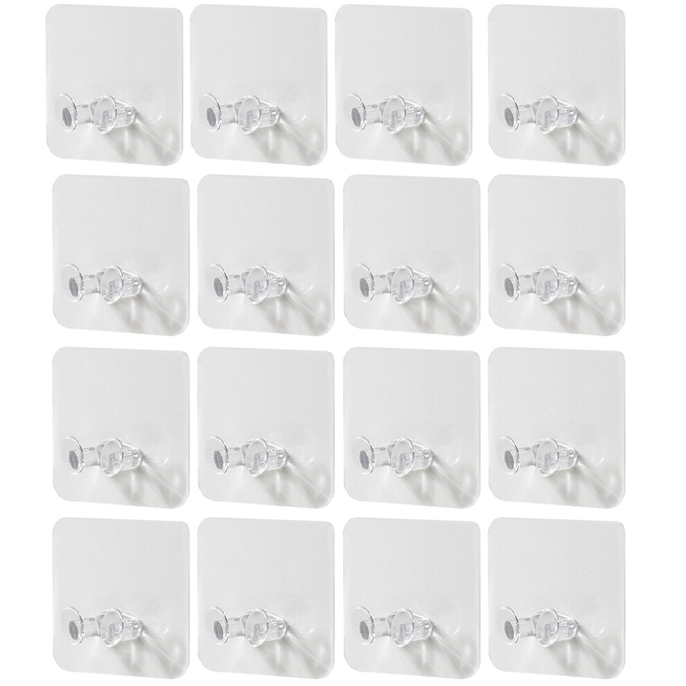 1Set Clear Adhesive Wall Hooks Plastic Plug Hangers For Home Use 3352054212883