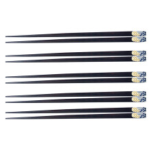 5 Pairs Japanese Style Wood Printed Chopsticks Tableware Set