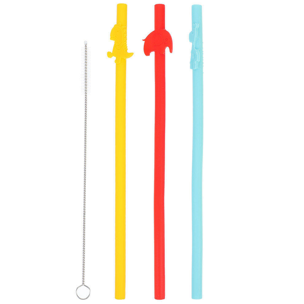 3 Pcs Reusable Silicone Straws For Tea And Milk Tea Artibetter