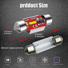 (31mm) 1pc 31-41mm Car Led C5w 1860 Smd White Car Interior Dome Map Light Lamp