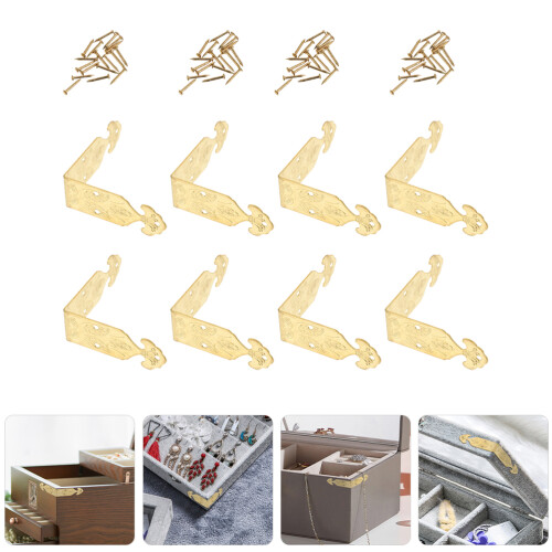 8Pcs Vintage Metal Box Corner Protectors With Screws 2
