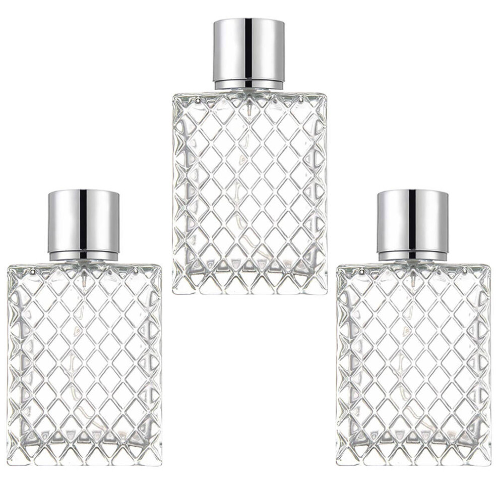 Aboofan White 3Pcs Refillable Glass Perfume Containers For Elegant Vanity Use