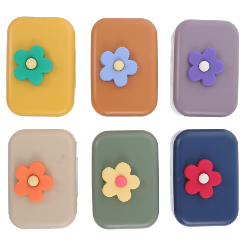 6pcs Lens Cases Eye Care Boxes Lens Containers (Assorted Color)