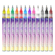 12 Colors Nail Art Pens Set Waterproof DIY Manicure Tools Fine Tip Markers for Women Home Salon Nail Designs