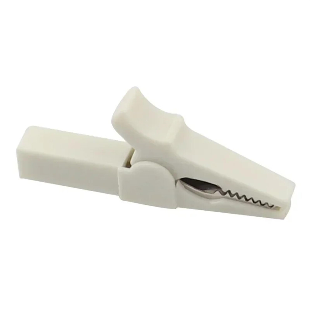 Electrical Test Clamps 55Mm Crocodile Alligator Clips Test Probes White 1Pc 9393856172382