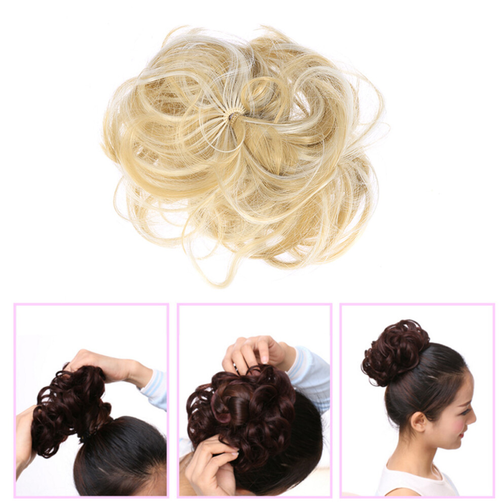 Aboofan Unisex Ladies Ponytail Hair Extension Bun With Scrunchie Curly Synthetic