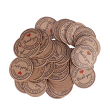 100Pcs 3.5Cm Round Kraft Paper Thank You Gift Tags For Diy Craft