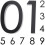 10Pcs Resin 3D Self-Adhesive Modern House Numbers 6