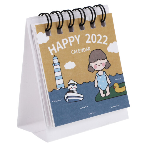1Pc Creative Desktop 2022 Monthly Calendar Planner (Assorted Colors) 2
