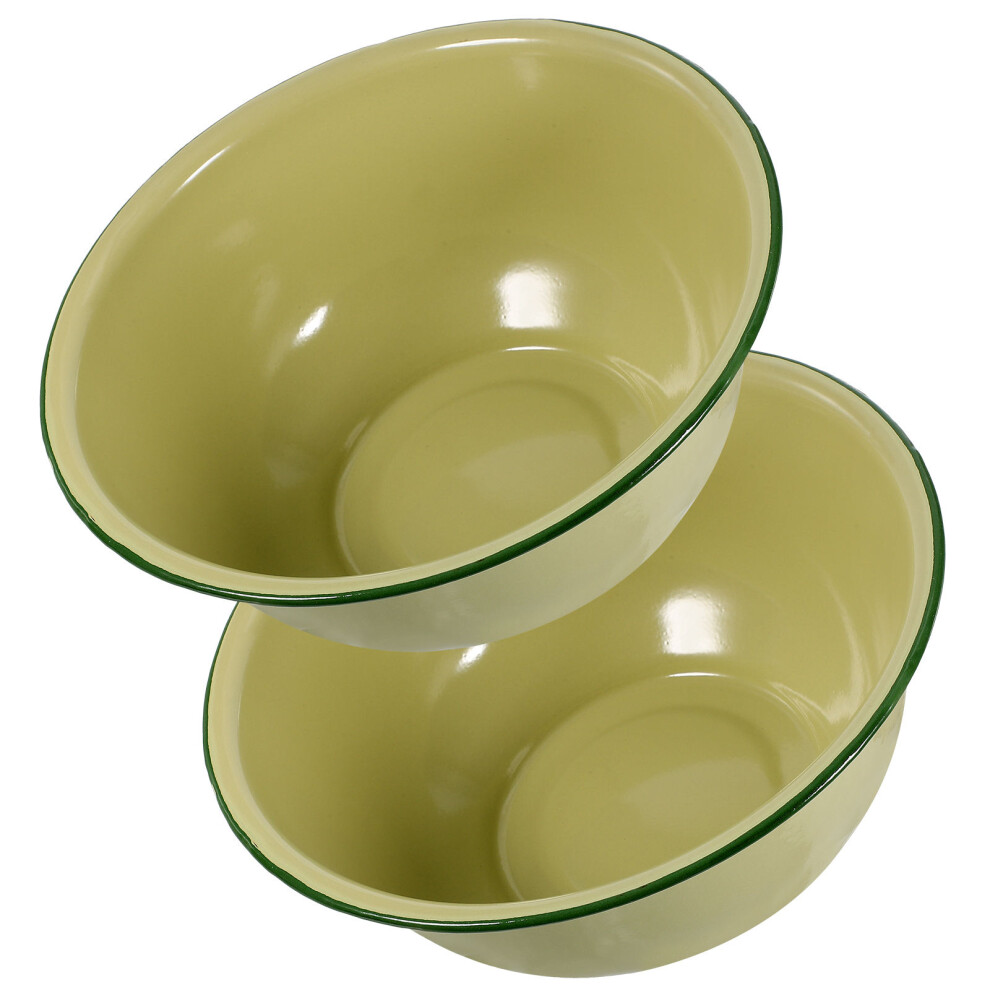 2Pcs Retro Enameled Bowls Vintage Soup Bowls For Home-image-OPC-PKWP6CP-NEW