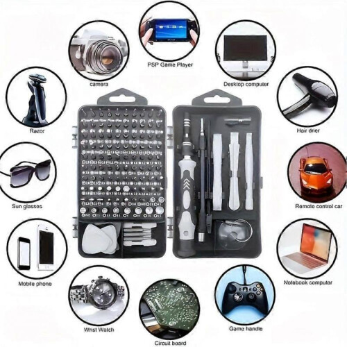 (One Word) 115 In 1 Precision-Screwdriver Set Electronics Repair Kit Versatile Magnetic Bit Set for Professional Electronics Workshop 2