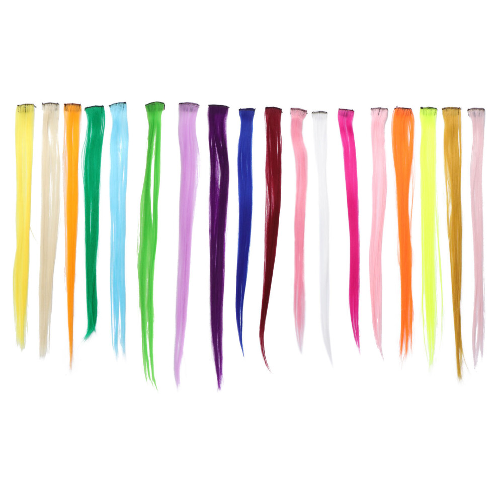 Ohphcall Unisex 18Pcs Colorful Hair Extensions For Cosplay Fake Hair Pieces