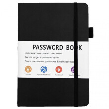 (Black) Compact Password Keepers Journal Portable Multi-Purpose Planner Thoughtful Gift for Loved Ones
