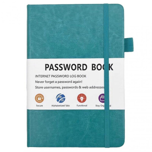 (Turquoise) Compact Password Keepers Journal Portable Multi-Purpose Planner Thoughtful Gift for Loved Ones