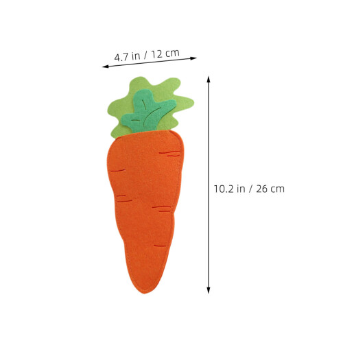 8Pcs Easter Carrot Felt Cutlery Holder Bag Tableware Decorations 1