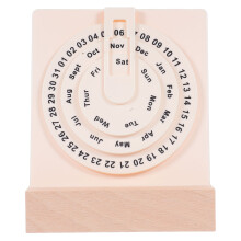 Wooden Flip Calendar With Rotatable Disks For Home Office Decoration