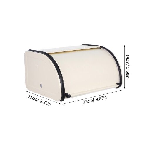 Metal Bread Box With Roll Top Lid For Kitchen Countertop Storage 1
