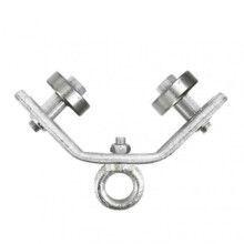 (D) Cranes Bearing Wheel Stainless Steel Dual Bearing Pulleys for Angle Iron Track 40/50 Triangles Steel/Angle Iron Cable Pulleys