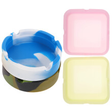 4Pcs Silicone Ash Tray For Home Desktop Decor Use