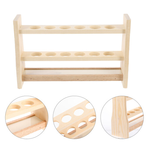 Wooden Test Tube Rack Storage Stand Practical Lab Organizer 2