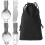 1 Set Stainless Steel Folding Utensil With Storage Bag 1