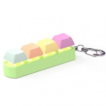 (Four Color) Keyboard Fingertip Toy Keychain Stress Relieving Keyboard Fingertip Clicker Keychain for Kids Adults Anxiety Stress Relief