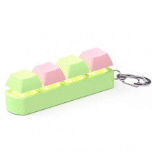 (Green Powder) Keyboard Fingertip Toy Keychain Stress Relieving Keyboard Fingertip Clicker Keychain for Kids Adults Anxiety Stress Relief