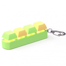 (Green Yellow) Keyboard Fingertip Toy Keychain Stress Relieving Keyboard Fingertip Clicker Keychain for Kids Adults Anxiety Stress Relief