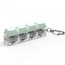 (Light Green) Keyboard Fingertip Toy Keychain Stress Relieving Keyboard Fingertip Clicker Keychain for Kids Adults Anxiety Stress Relief