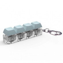 (Light Blue) Keyboard Fingertip Toy Keychain Stress Relieving Keyboard Fingertip Clicker Keychain for Kids Adults Anxiety Stress Relief
