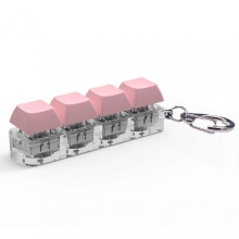 (Pink) Keyboard Fingertip Toy Keychain Stress Relieving Keyboard Fingertip Clicker Keychain for Kids Adults Anxiety Stress Relief