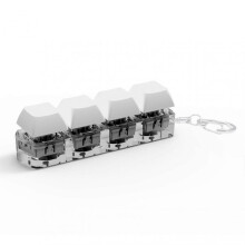 (White) Keyboard Fingertip Toy Keychain Stress Relieving Keyboard Fingertip Clicker Keychain for Kids Adults Anxiety Stress Relief