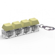 (Yellow) Keyboard Fingertip Toy Keychain Stress Relieving Keyboard Fingertip Clicker Keychain for Kids Adults Anxiety Stress Relief