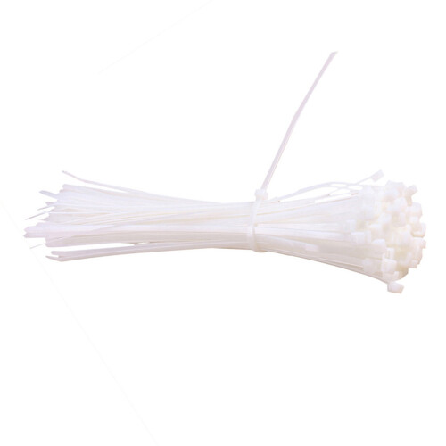 500Pcs White Self-Locking Nylon Cable Ties For Cable Organizing