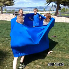 (400x75CM, blue) Elastic Training Band Trust Building Games Team Building ActivityHigh Elasticity Large Compression Stretchy Sensory Loop