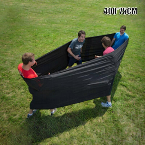 (400x75CM, black) Elastic Training Band Trust Building Games Team Building ActivityHigh Elasticity Large Compression Stretchy Sensory Loop