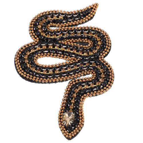 Unique Snake Shaped Rhinestone Applique Patch for DIY Clothing
