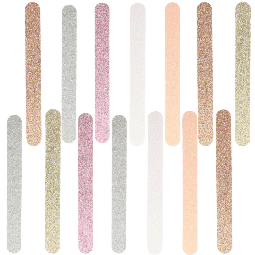 Ohphcall 30Pcs Glitter Nail File Strip Double Sided Eva Manicure Pedicure Tool
