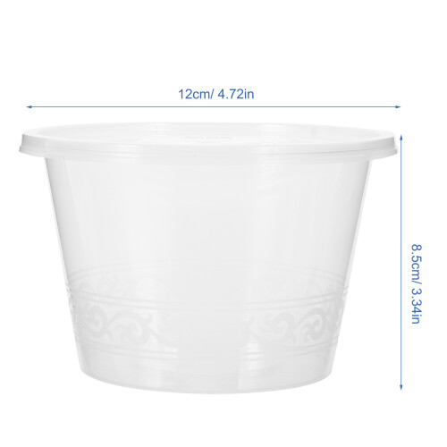 50Pcs Plastic Takeaway Bowls With Lids For Desserts 1