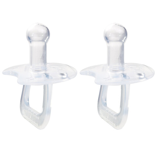 2Pcs Silicone Infant Pacifiers For Baby Teething Portable Use 1