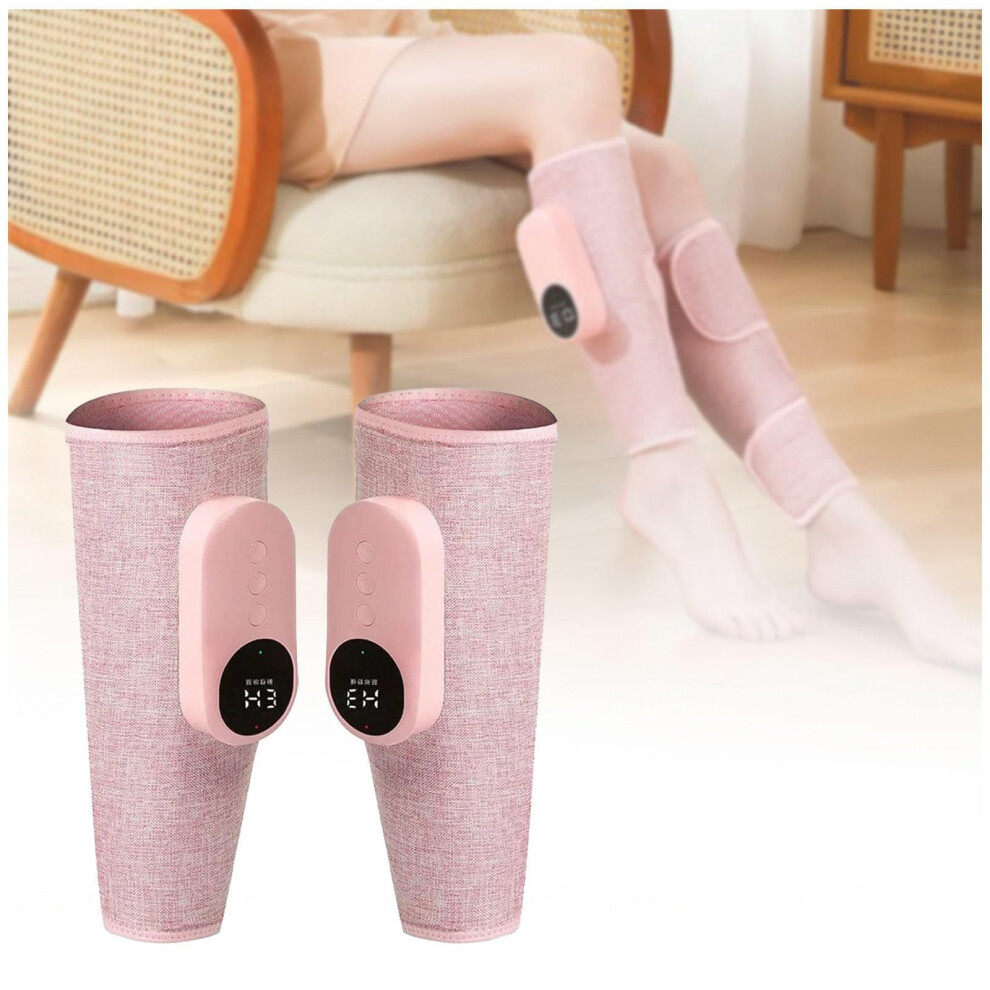 Pink Leg Massager With Heat And Compression Calf Massage, Adjustable Size, 3 Intensities, 3 Modes,