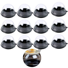 200St Zwarte Plastic Mini Taartdoos Voor Dessert Herbruikbaar
