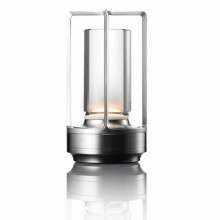 (Silver) Modern Led Table Lamp Touch Dimmable Usb Rechargeable Bar Night Light Cordless