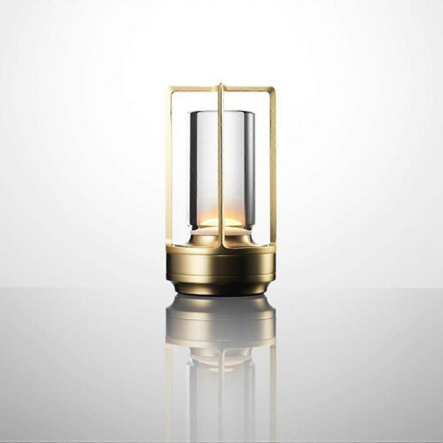 (Silver) Modern Led Table Lamp Touch Dimmable Usb Rechargeable Bar Night Light Cordless 1
