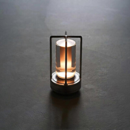 (Black) Modern Led Table Lamp Touch Dimmable Usb Rechargeable Bar Night Light Cordless 1