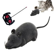 Robotic Mouse Cat Toy Remote Control Realistic Squeaky Battery-Powered Mimics Real Prey Motion Dark Gray